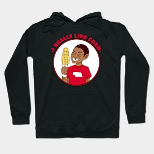 I Really Like Corn // Funny Nebraska Corn Kid Hoodie